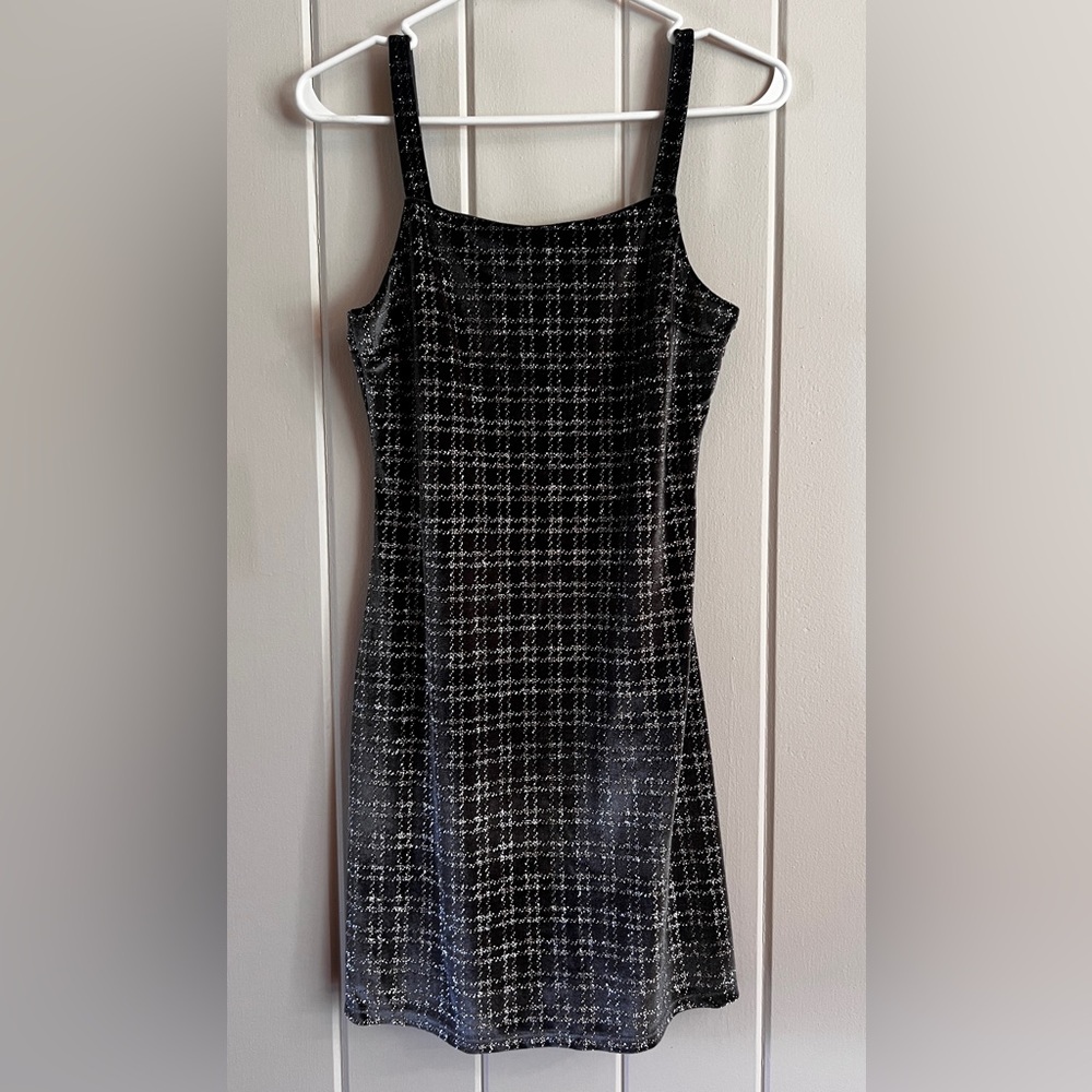 Altar'd State Black and White Plaid Mini Dress